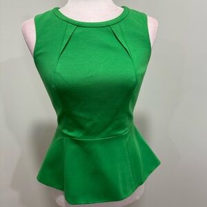 Trina Turk Vibrant Green Peplum Blouse